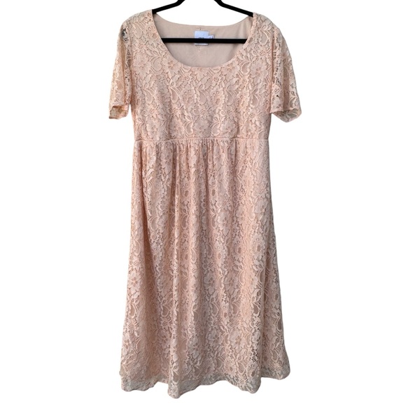 ASOS Pink Lace Maternity Dress size 14 - Picture 2 of 8